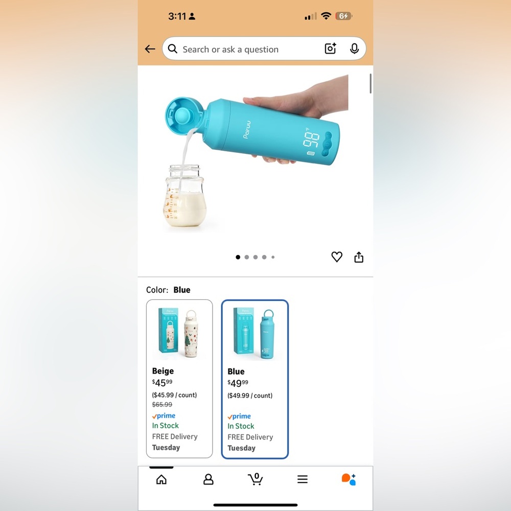 Blue Smart Water Bottle